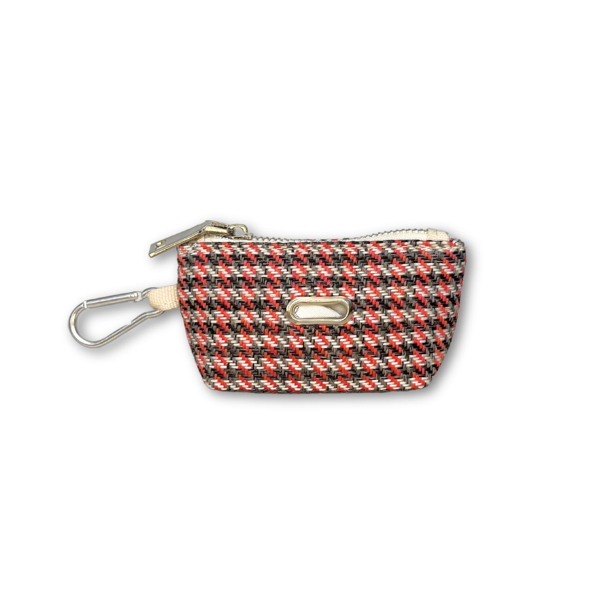 Hound’s Tooth Red Poop Bag Pouch 2