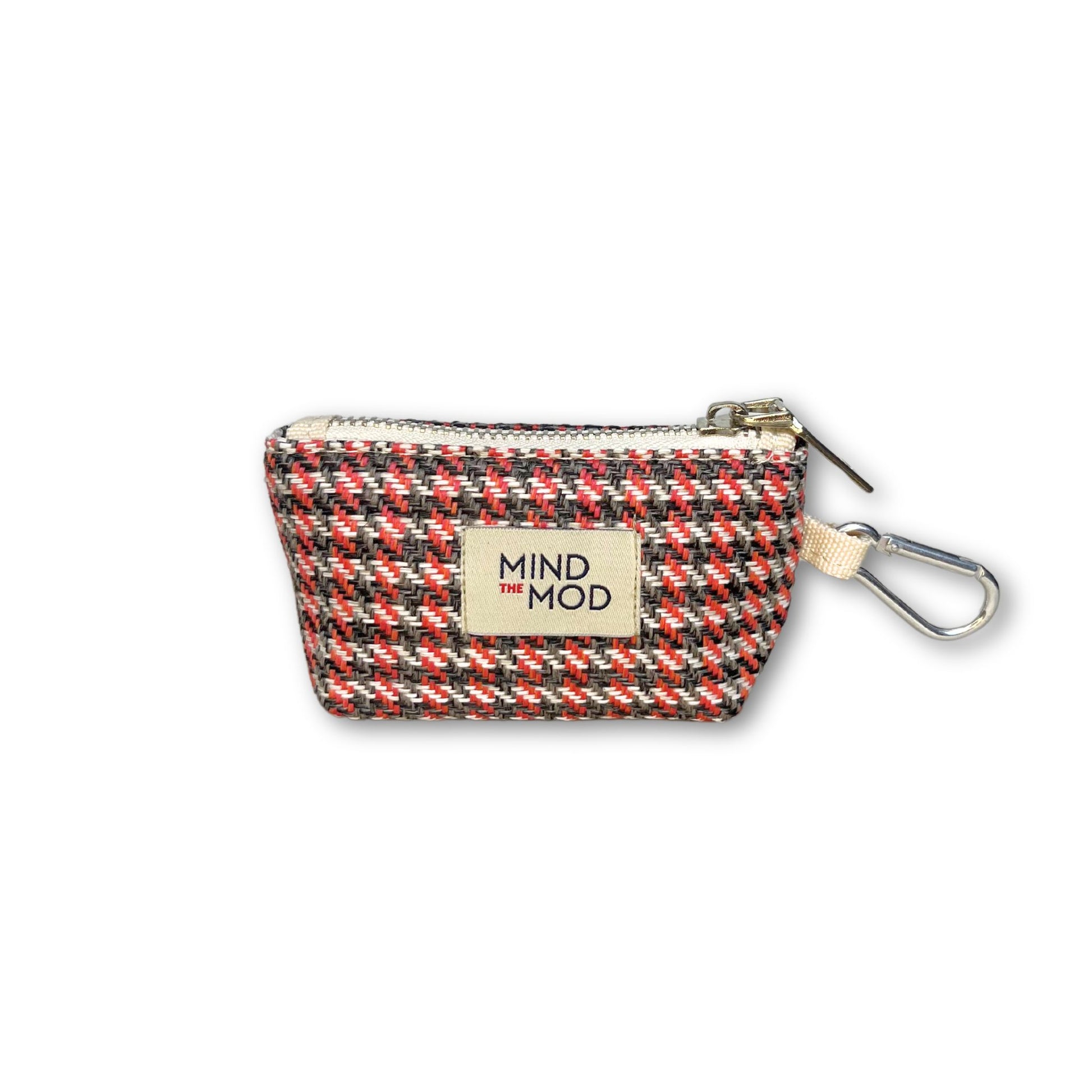 Hound’s Tooth Red Poop Bag Pouch 1